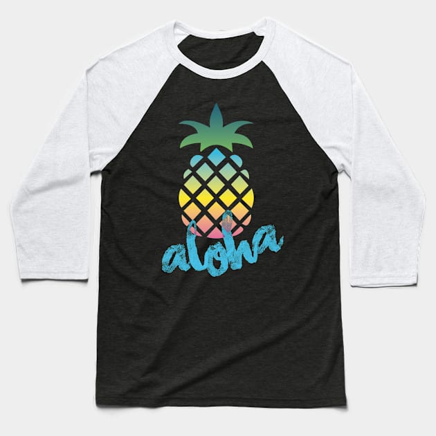 Aloha Pineapple Baseball T-Shirt by hothippo